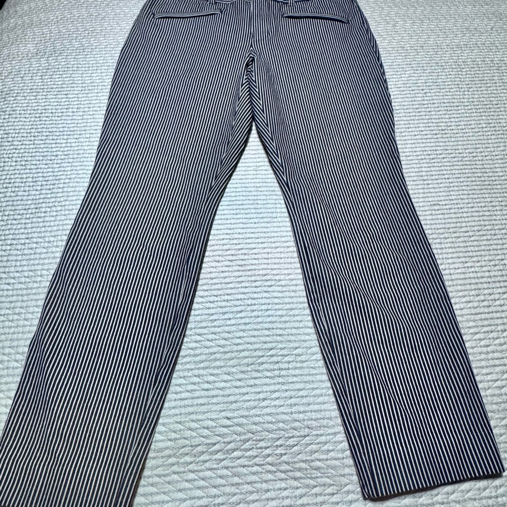 🔥 GAP SKINNY ANKLE STRIPED BLUE & WHITE PANTS 👖 Size 6